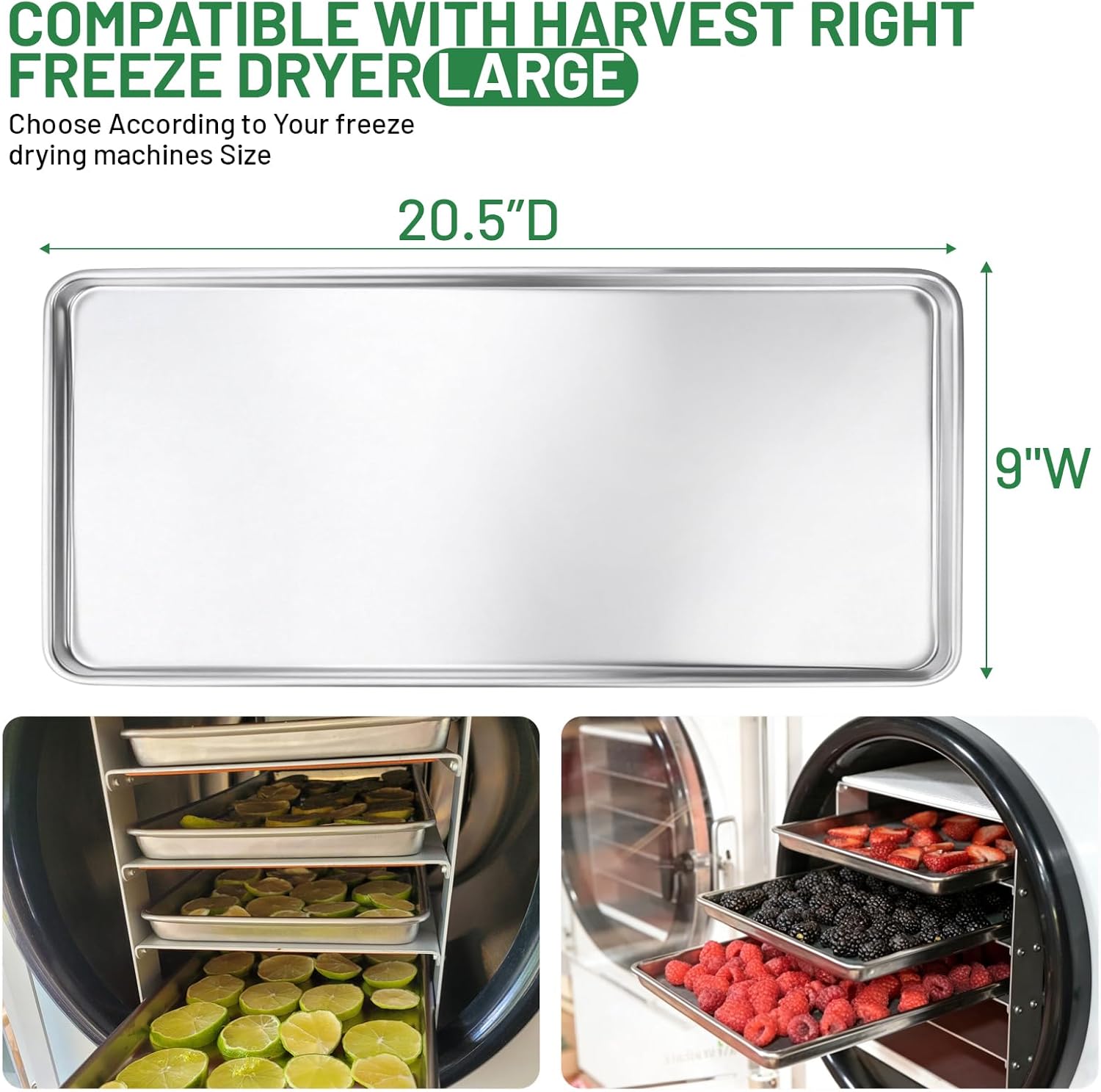 Metal Trays for Harvest Right Freeze Dryer Large 6Pcs, Freeze Dryer Pans Replacement for Harvest Right Trays, Fit for Harvest Right Home pro Freeze Dryer Machine, Easy to Demold, Corrosion-Resistant