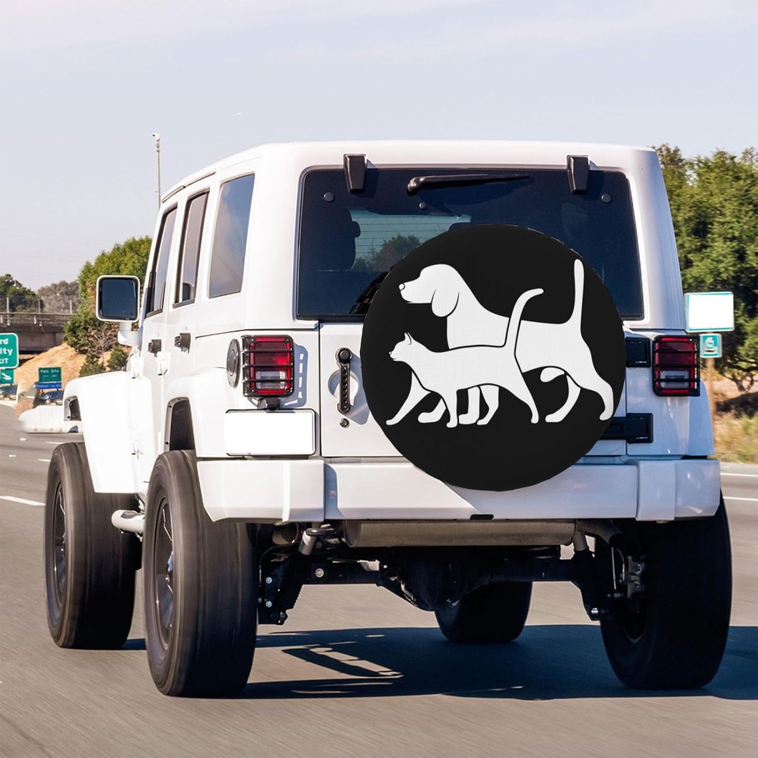 Dog Cat Spare Tire Cover Dust-Proof Wheel Tire Cover Fit Trailer, RV, SUV and Many Vehicle 15inch