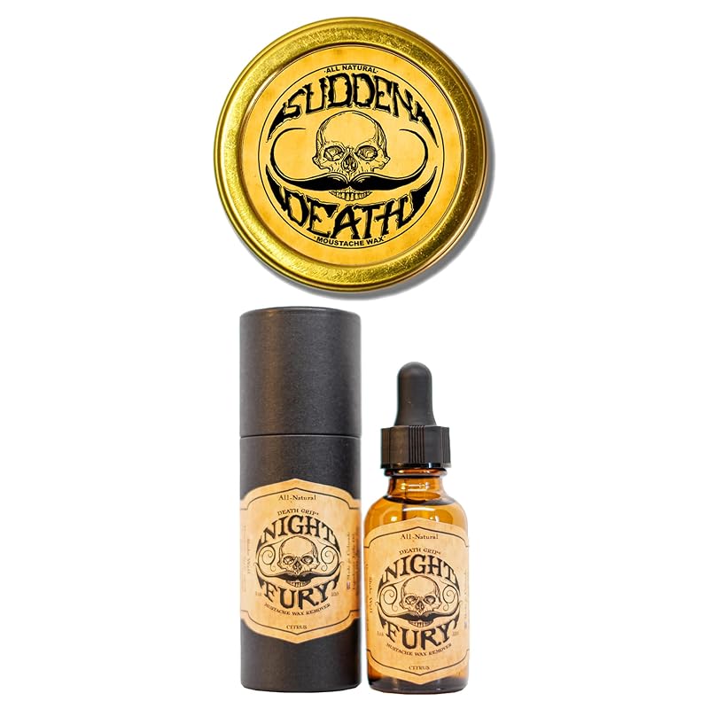THE VINTAGE GROOMING CO. Cera para Bigode Sudden Death e Óleo Removedor Night Fury, Conjunto com 2