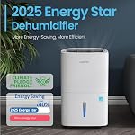 Waykar Max 80 Pint/D(Standard 62Pint/D) Energy Star Home Dehumidifier for Spaces up to 5,000 Sq. Ft, Ideal for Basement, Bathroom and Large Room with Drain Hose, Portable, Auto Defrost and Self-Drying