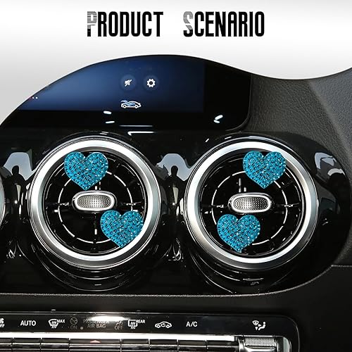 Miniatura 7 de 4 clips brillantes para ventilación de automóvil, clip de salida de aire acondicionado para automóvil, accesorios de diamantes de imitación de