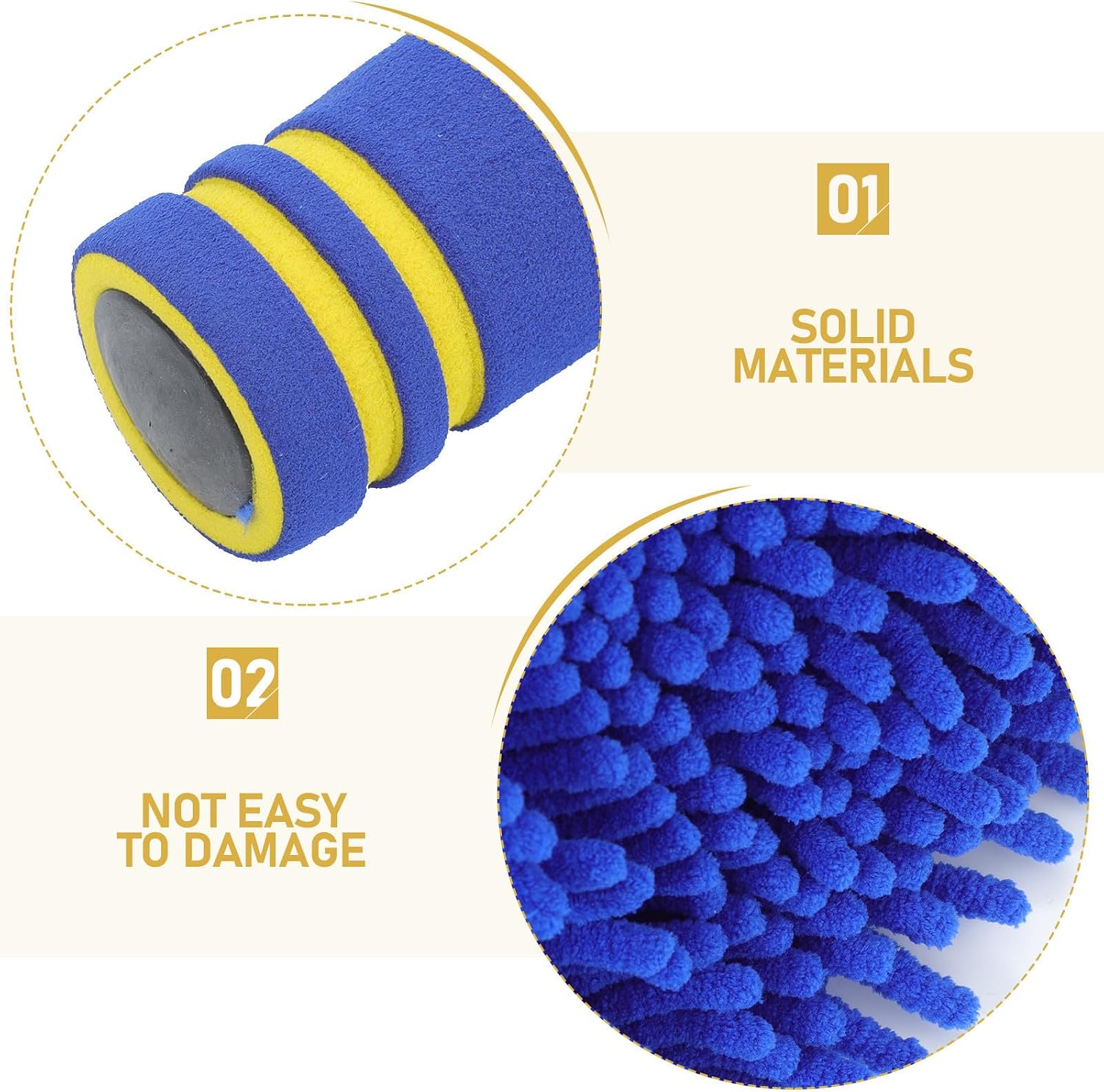 Car Wash Mop Chenille Blue with Three Section Telescopic Design