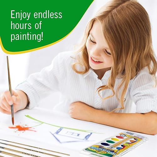 Miniatura 6 de Juego de pintura de acuarela, 2 paquetes de 16 colores vivos de acuarela y 6 pinceles para niños, juego de suministros de acuarela, paquete de