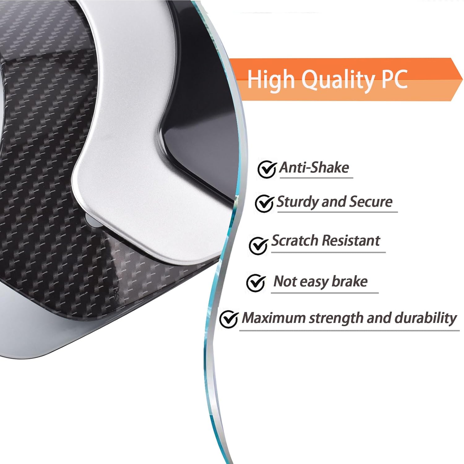 Motorcycle Flyscreen Windshield Windscreen Front Fairing Wind Shield Deflector Replacement for Tr&ium&ph Bonneville Bobber Accessories 2017-2024 (Carbon Look)