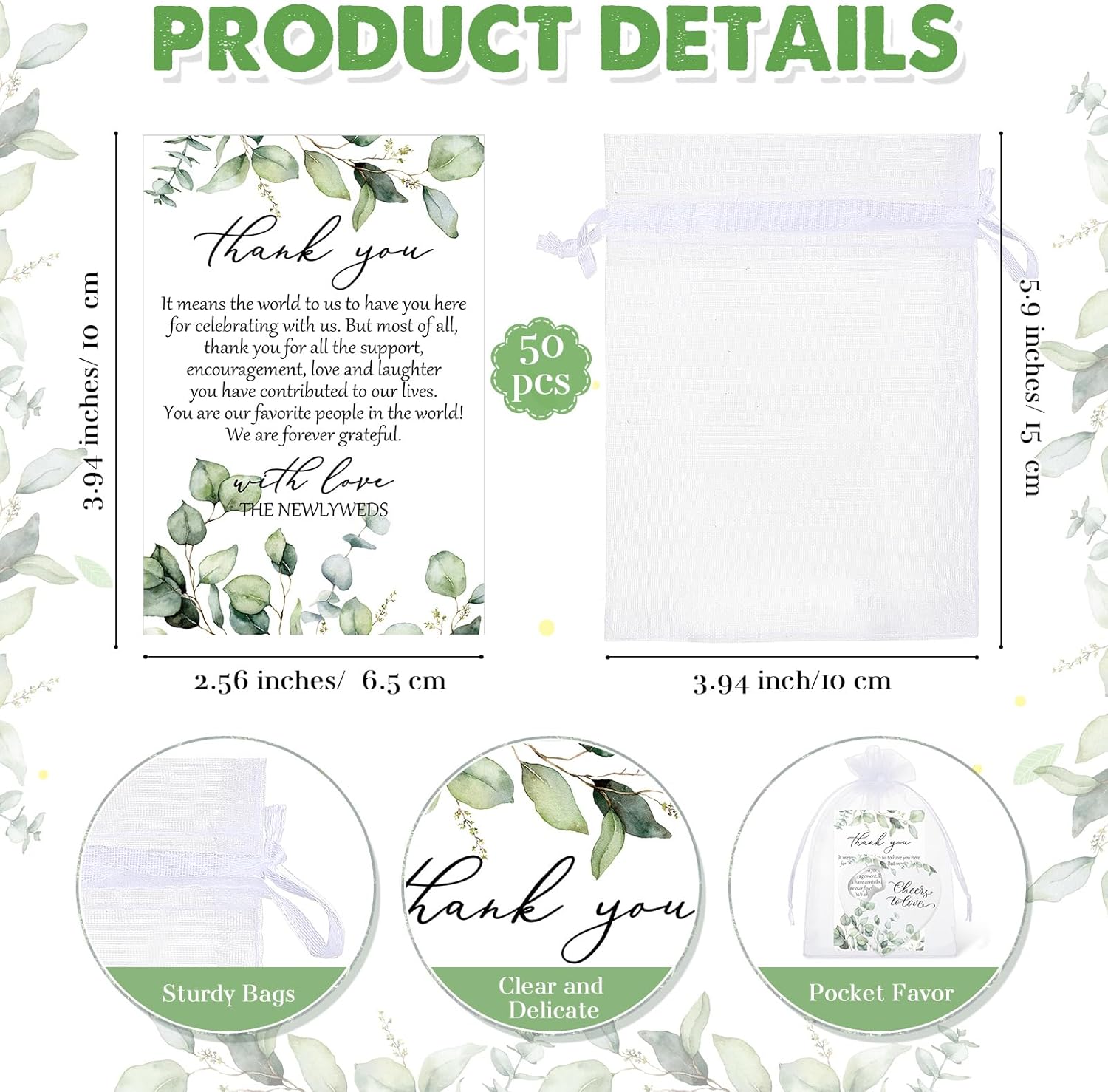 Maxcheck 50 Sets Wedding Thank You Gifts Bulk Heart Shaped Bottle Opener Cheers to Love Fridge Magnet Thank You Card and Organza Bag Bridal Party Gifts for Wedding Favors