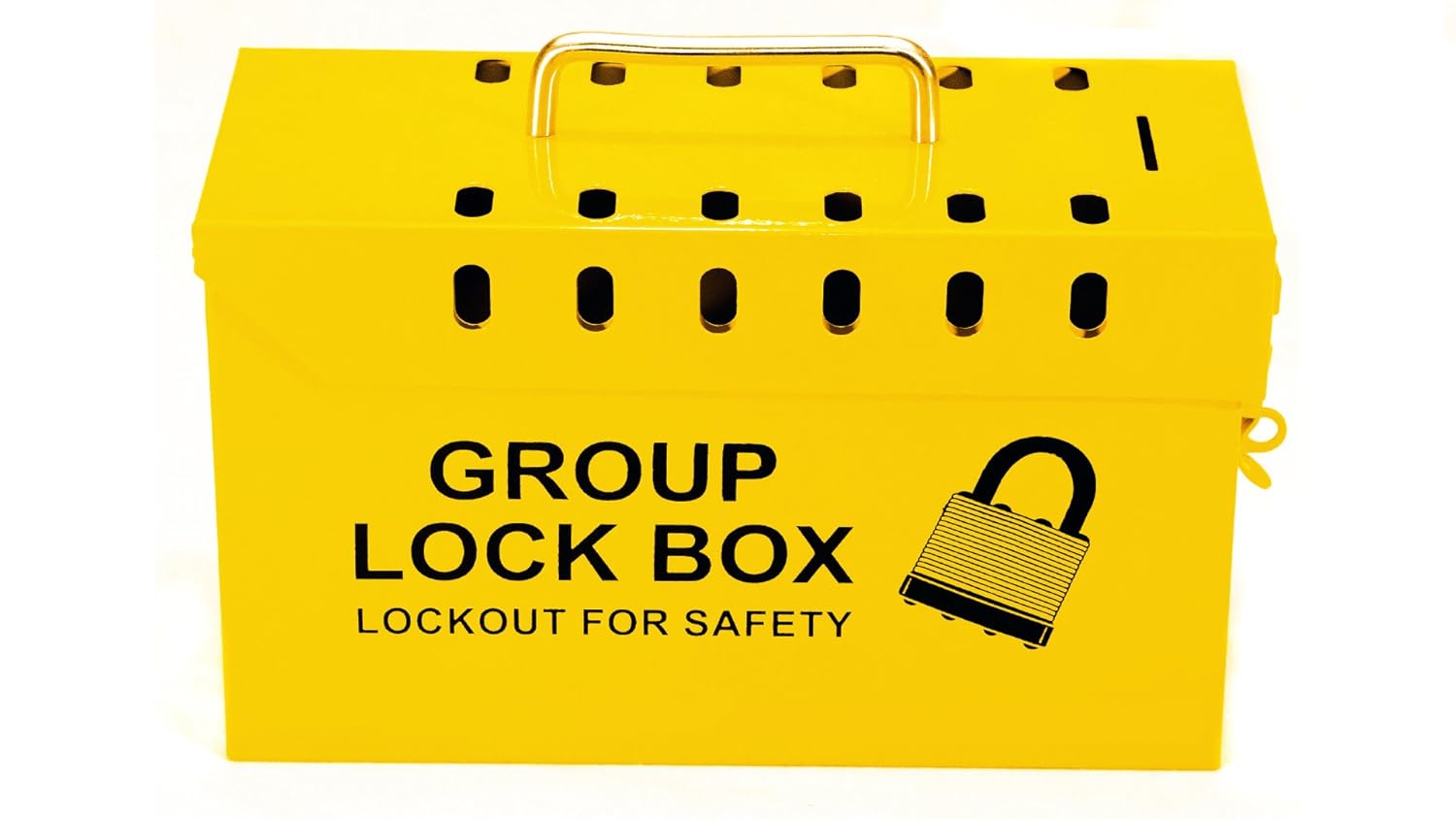Zing Green Products 7299Y-UN Portable Steel Group Lockout Tagout Box, 10 x 6 x 4 Inch, Yellow