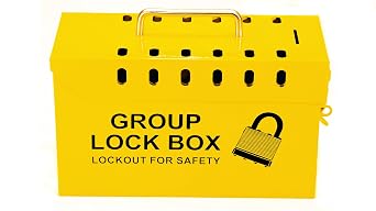Zing Green Products 7299Y-UN Portable Steel Group Lockout Tagout Box, 10 x 6 x 4 Inch, Yellow
