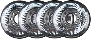 KAMIAK Inline Skates Wheels,Light Up Inline Skate Wheels 8 Piece Original Concrete Inline Skate Wheels 84A 80mm Bearings Slalom Skating Sliding Roller Tires