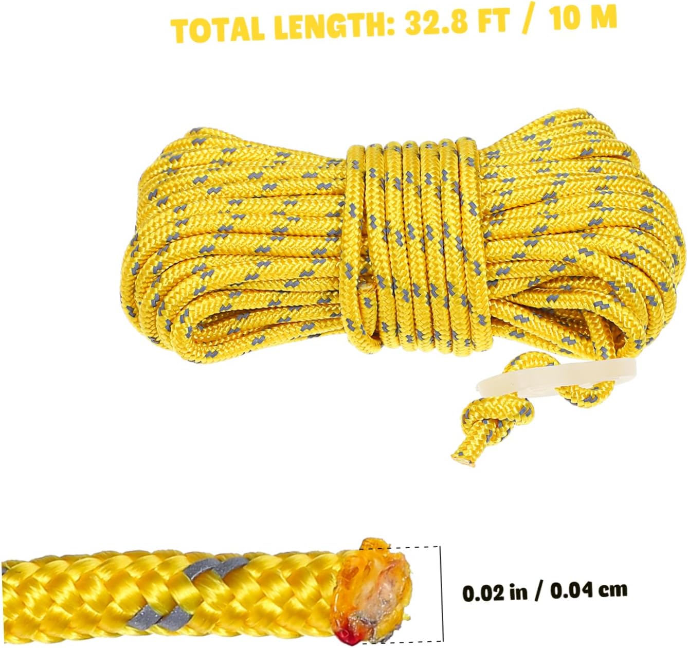4pcs Reflective Camping Rope Utility Tent Cord with Storage Bag for High Visibility Windproof Outdoor Activities Hiking and Tarp Use