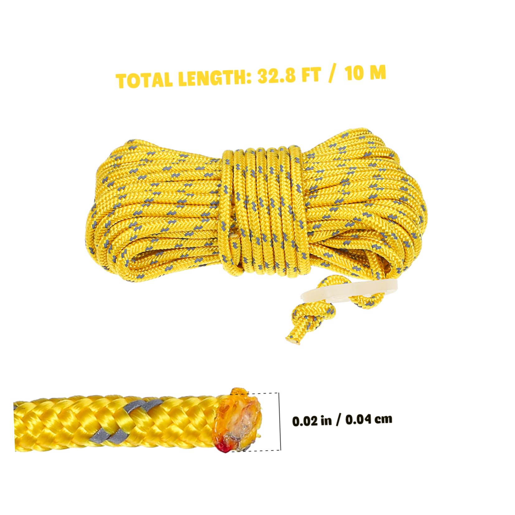 Parliky 4pcs Reflective Camping Rope Heavy Duty Tangle Cord with Storage Bag for Tents Tarps and Outdoor Activities Windproof High Visibility Durable Nylon Hiking Rope