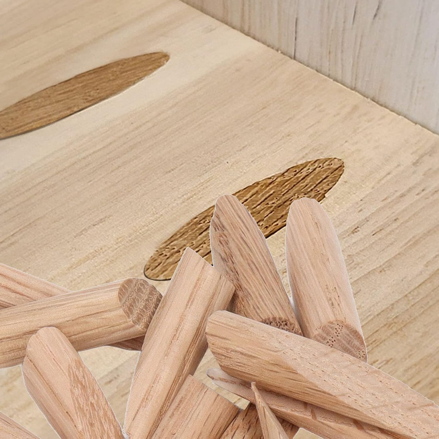 50Pcs 9.5mm Pocket Hole Plug, Wood Plugs Accessory Part Set Kit for Woodworking (Oak)