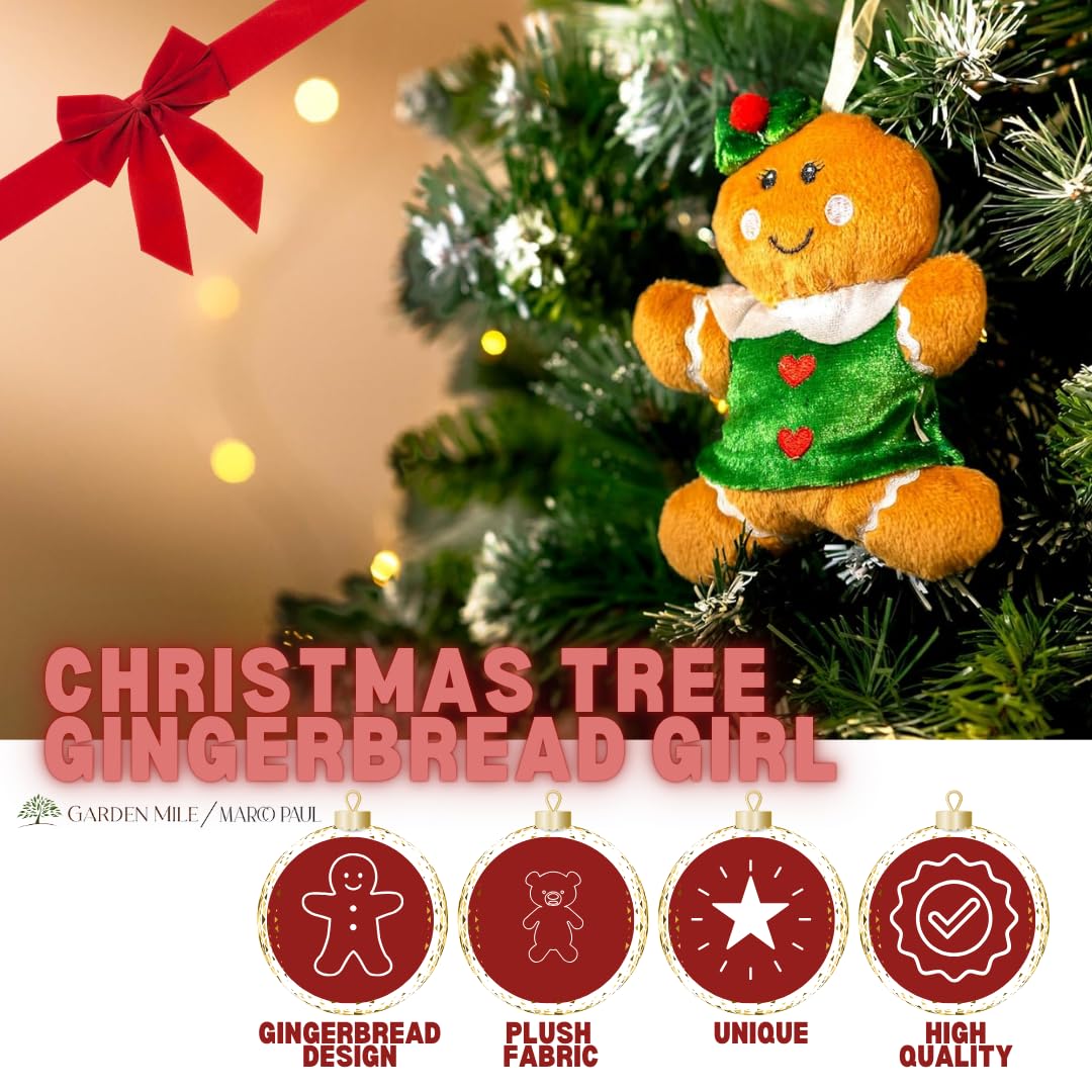 Marco Paul Christmas Decorations Christmas Tree Decoration Xmas Decorations Christmas Ornaments Christmas Baubles Hanging Ornaments for Xmas Hanging Decorations Holiday (Gingerbread Girl) - Image 3