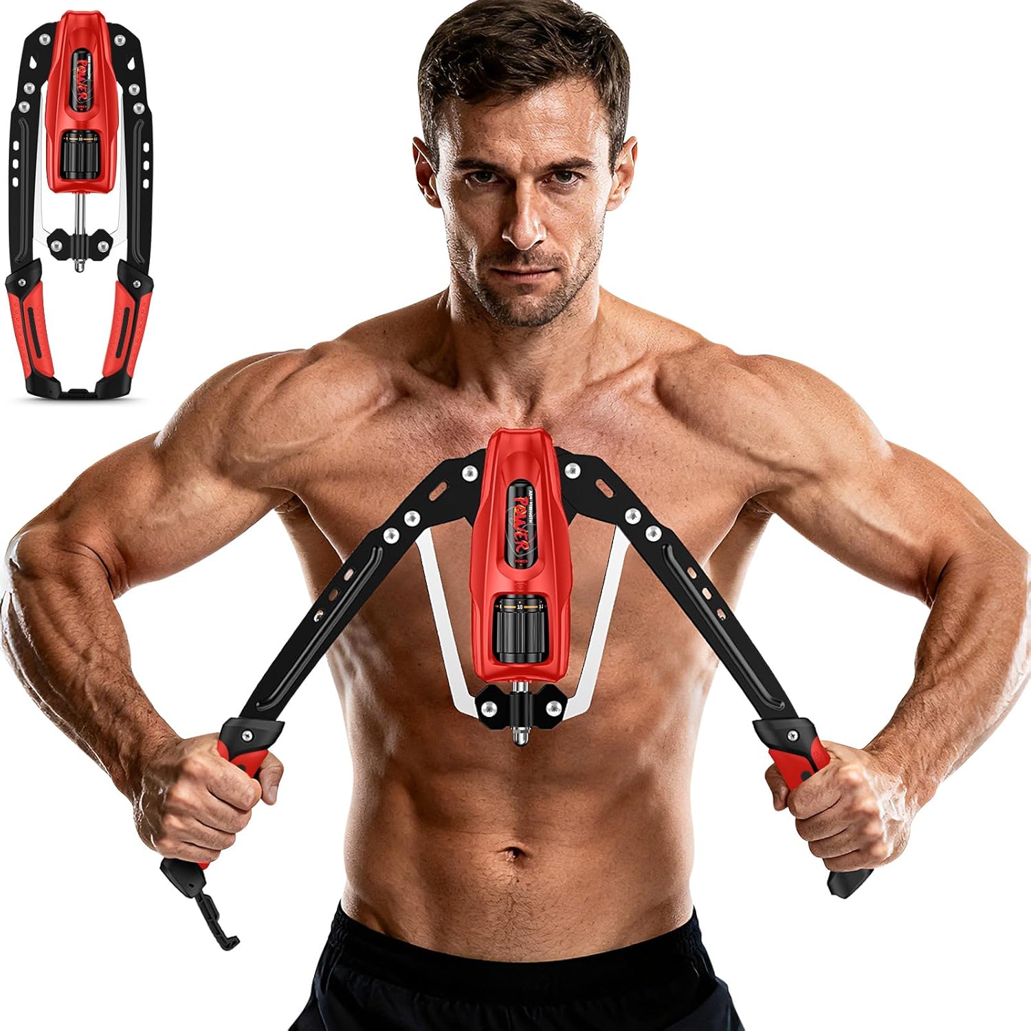 Twister Arm Exerciser - 22-440LBs Adjustable Resistance for Home Gym, Full Body Muscle Trainer for Chest, Shoulder & Arm Strength Building, Portable & Foldable