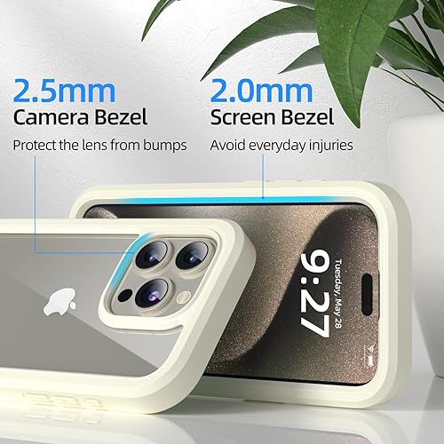 Miniatura 6 de WXR Compatible con iPhone 15 Pro Max, parachoques de silicona suave y parte trasera de policarbonato duro transparente e interior de policarbonato