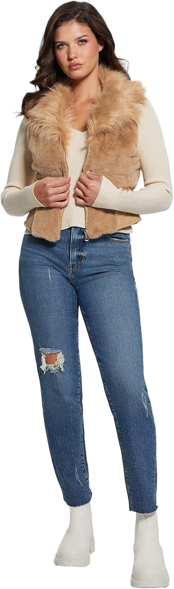 Chaleco de piel Emma sin mangas para mujer