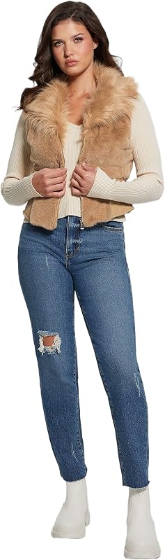 Chaleco de piel Emma sin mangas para mujer