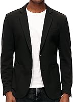 PJ PAUL JONES Men's Casual Knit Blazer Jacket - Lightweight Unlined Two-Button Sport Coat for Everyday Style