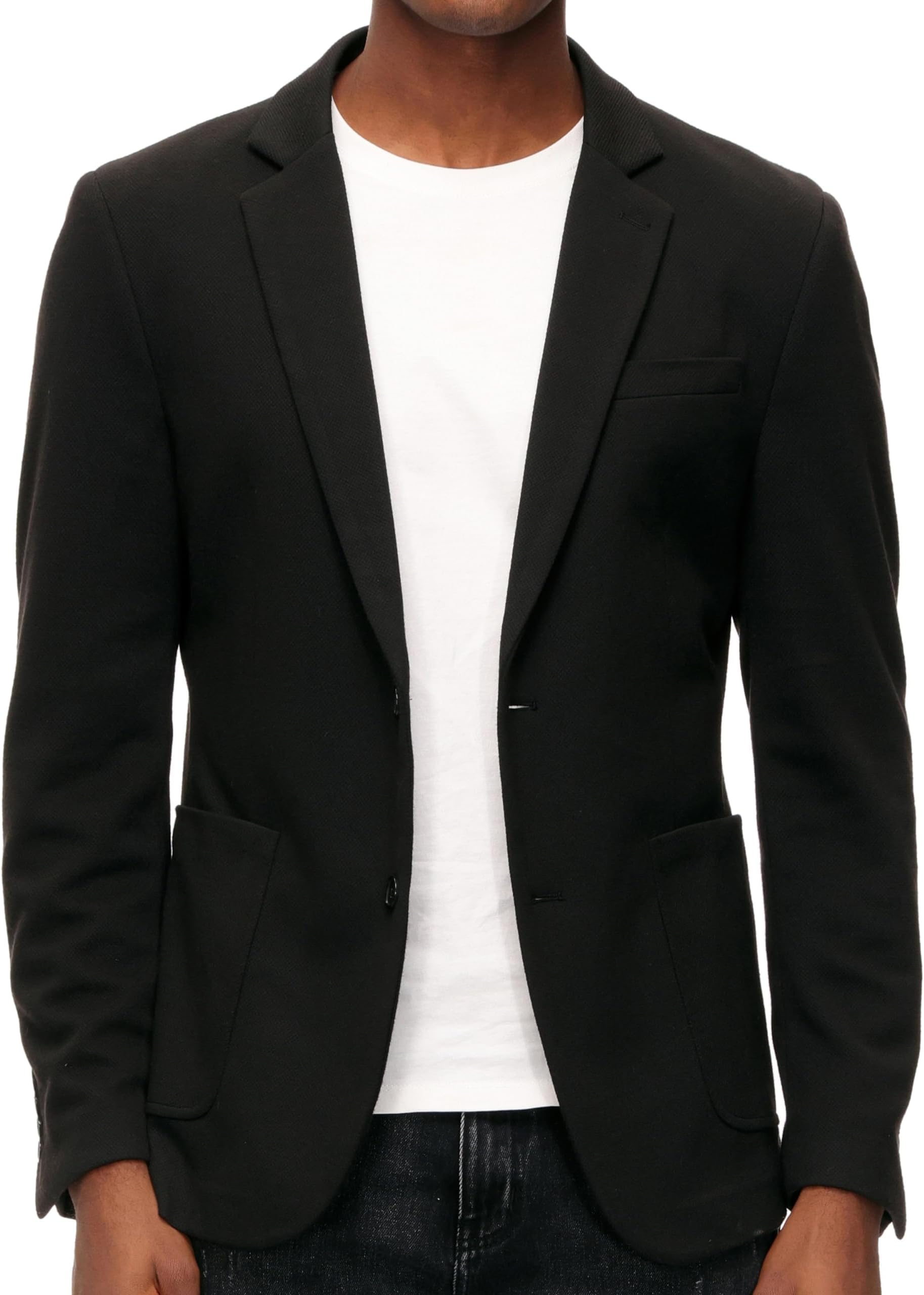 Men's Casual Knit Blazer Suit Jackets Two Button Lightweight Unlined Sport Coat