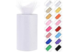 Glitter Tulle Rolls: 6” by 50 Yards for DIY Tutu and Party Decoration