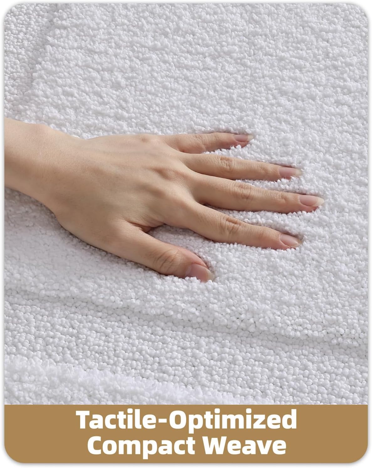 Color&Geometry White Bathroom Rugs 36x24, Extra Soft Absorbent Microfiber Bath Rugs, Non-Slip Bathroom mat, Washable Plush Bath Mats for Bathroom, Shower, Bathtub, Laundry, White