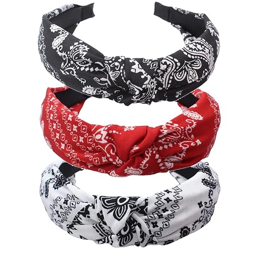 Diadema tipo bandana para mujer, diadema anudada, de tela de gasa, para mujeres y niñas, bonito accesorio para el cabello (notado-B)