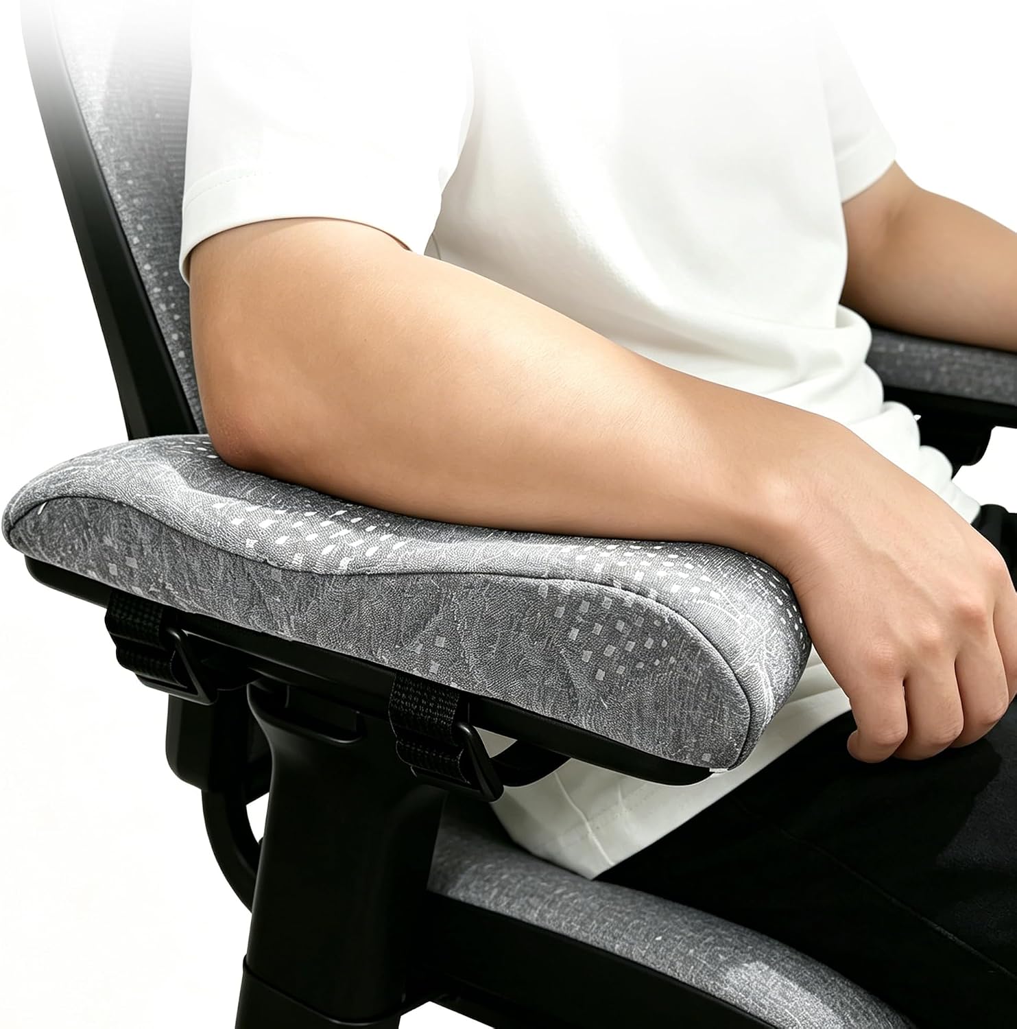 Soft Office Chair Armrest Pads, Comfort Elbow Pillows | Gray Arm Rest Pads, Set of 2
