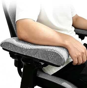 Soft Office Chair Armrest Pads, Comfort Elbow Pillows | Gray Arm Rest Pads, Set of 2