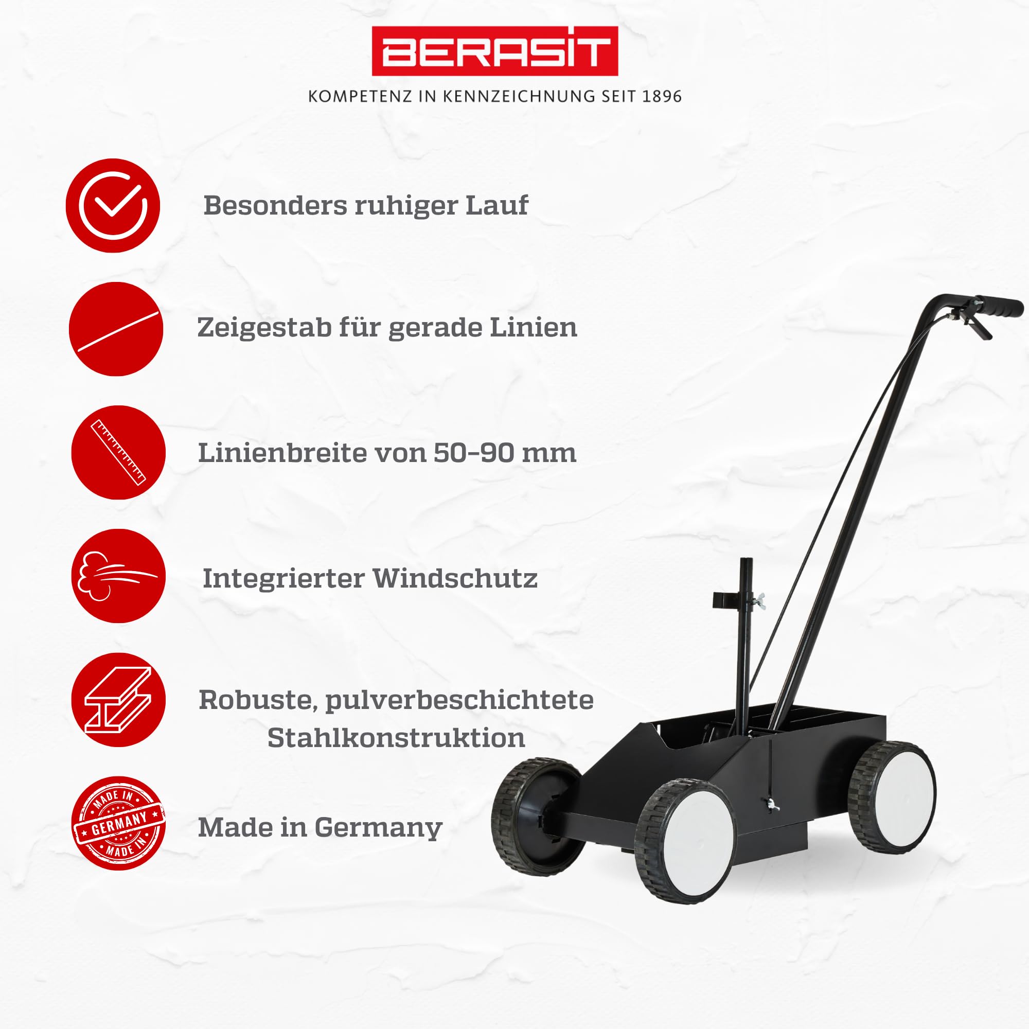 Markierungswagen BASIC, Linien-Markiergerät für eine professionelle Bodenmarkierung, geeignet für Markierungssprays, Inhalt: 1 Stück