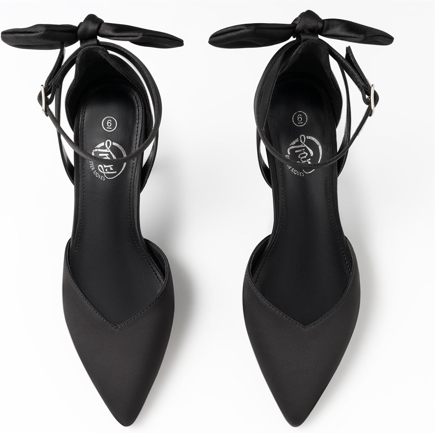 Trary Heels for Women Closed Pointed Toe Heels Women's Pumps Stiletto High Shoes with Bow Knot Comfortable Ankle Strap Office Party Wedding Dress Shoes 3.74" Heel