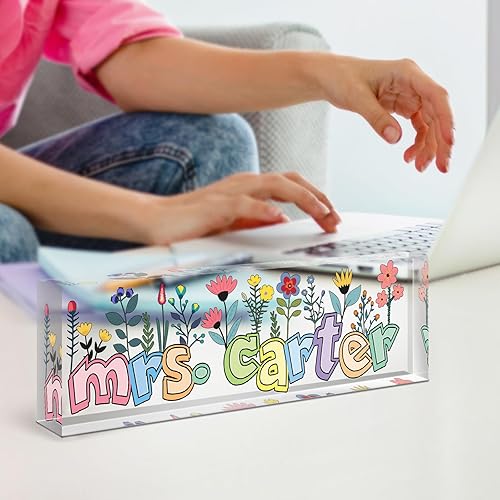 Miniatura 6 de Placa de nombre para profesor para escritorio, placa de nombre de escritorio personalizada, decoración de oficina para mujeres y hombres, accesorios