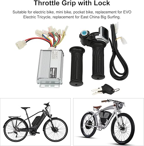 Miniatura 3 de Acouto Controlador de velocidad cepillado con motor de 36 V 1000 W, acelerador de pantalla de batería de bloqueo, para mini bicicleta, fácil