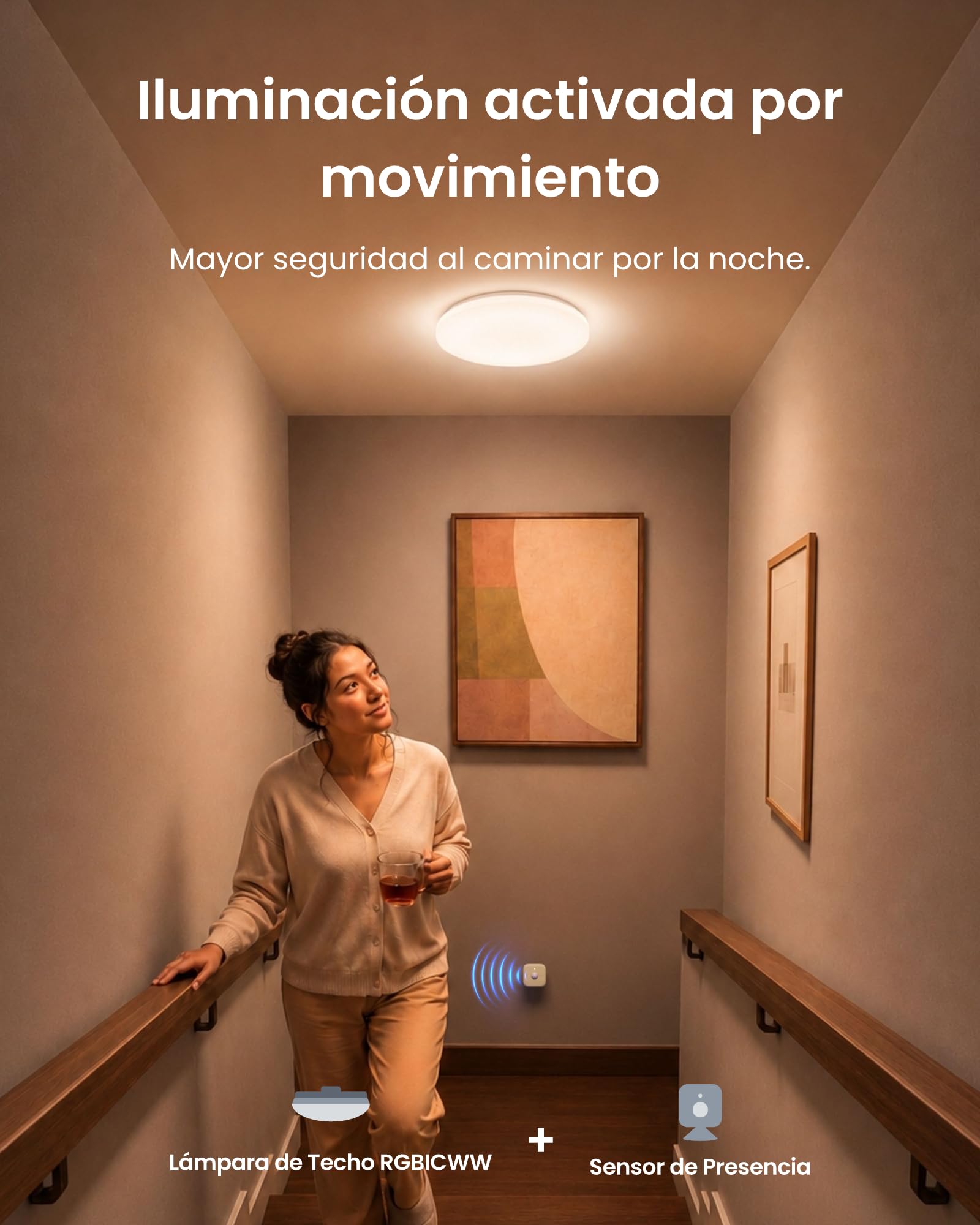 SwitchBot RGBICWW Plafon LED Techo 30cm, Lámpara Techo con certificación Matter 2000LM, 2700K-6500 K, LED Plafón Compatible con Apple Home, Alexa, CRI 90+, Luz Interior para Salón, Dormitorio, Cocina
