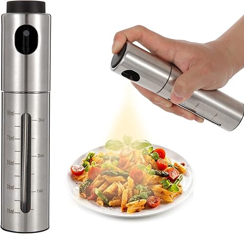 Pulverizador de aceite para cocinar, rociador de aceite de oliva para freidora de aire, vinagre de barbacoa, hornear a la parrilla (versión 2021)