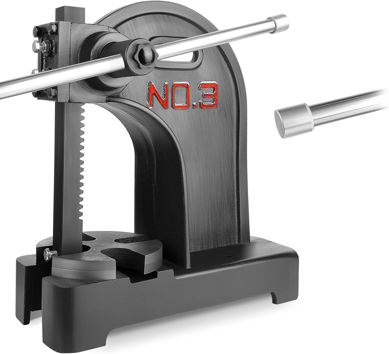 3 Ton Vertical Arbor Press, Heavy-Duty Cast Iron Design Arbor Press, Maximum Work Height 12" Manual Arbor Press, Suitable For Connector Manufacturing And Extrusion Operations