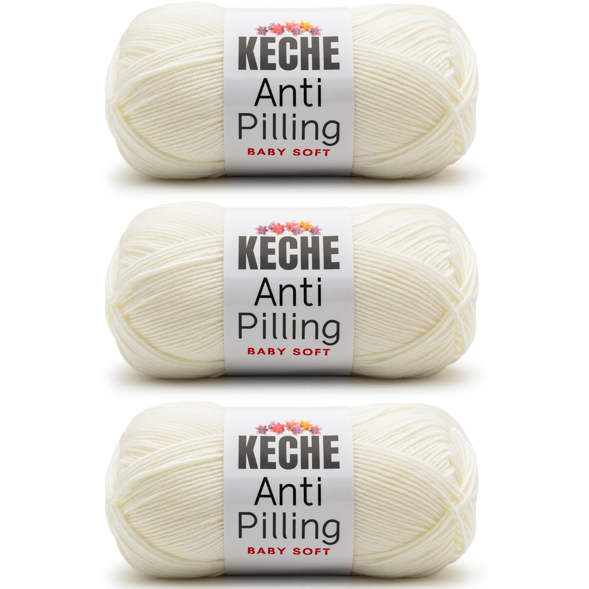 Soft DailyKnit DK Yarn, 100% Anti-Pilling Acrylic for Knitting Crocheting, Light Weight #3 (3.52 oz / 274 Yds) 1 Skein - Red — view 11