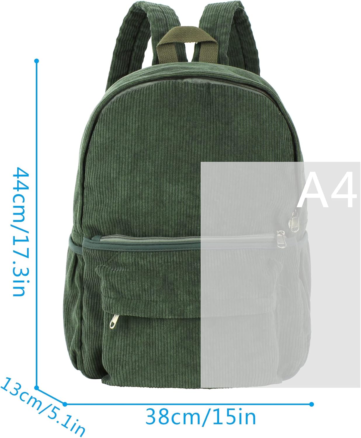 Aisi Women Men Corduroy Backpack College Backpack Casual Bookbag Laptop Backpack Lightweight Shoulder Bag Rucksack Daypack