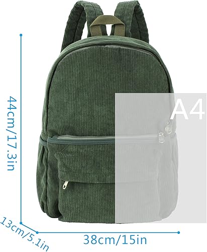 Miniatura 6 de Lobagve Mochila escolar de pana, mochila grande para universidad, mochila para computadora portátil, mochila de viaje para niña y niño, 7490