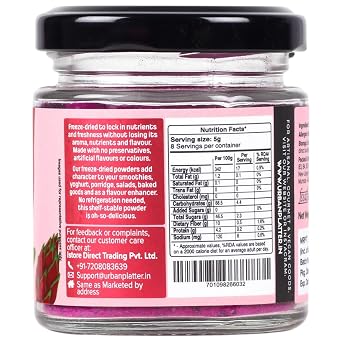 k Dragon Fruit Powder (k Thai Pitaya) , (50 Gm / 1.76 OZ) [All Natural Freeze-Dried Rich in ]