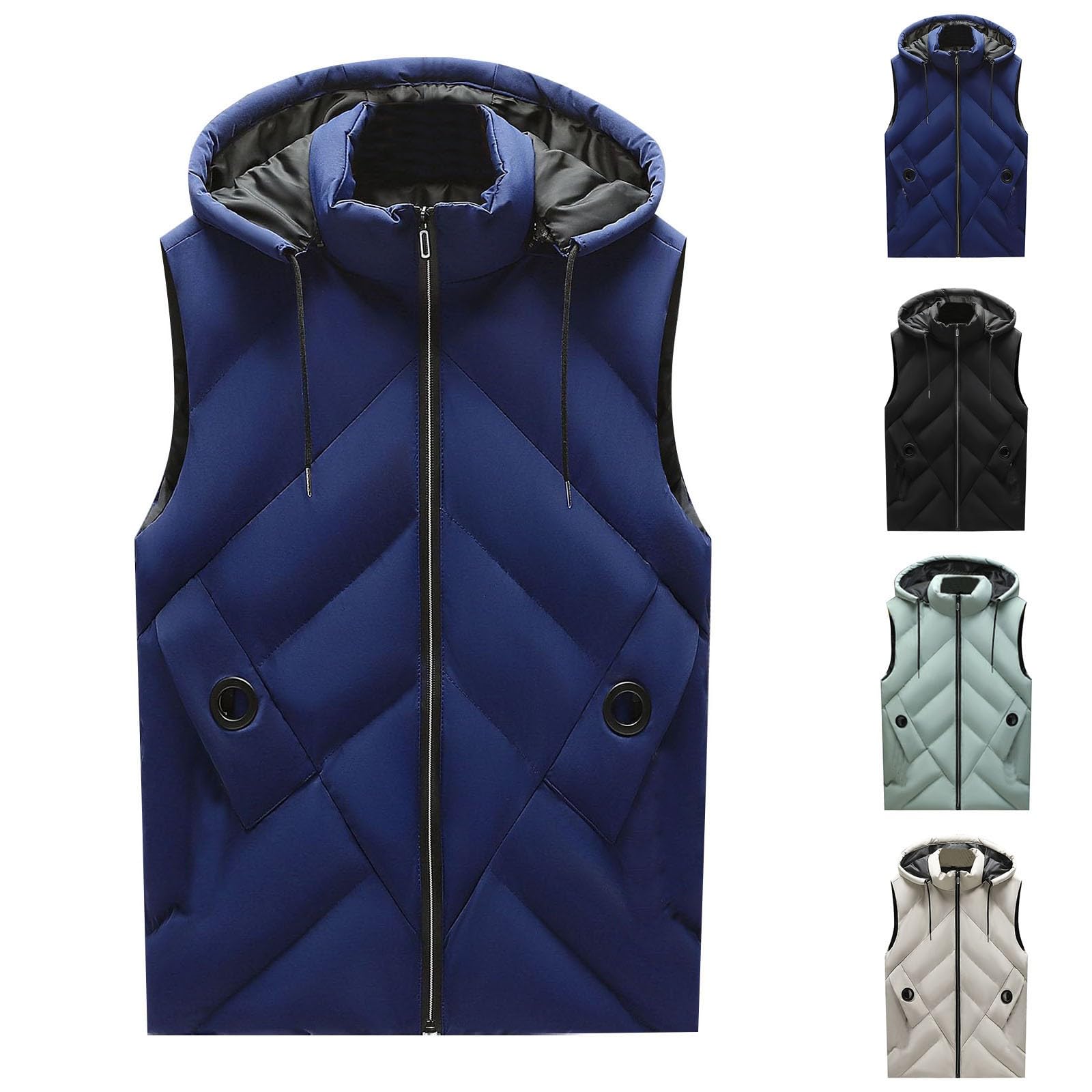 Gilet da uomo con cappuccio, trapuntato, estivo, leggero, in lino | Giubbotto per attività all'aperto, da moto, in pile, impermeabile, con papillon, in pelle bovina
