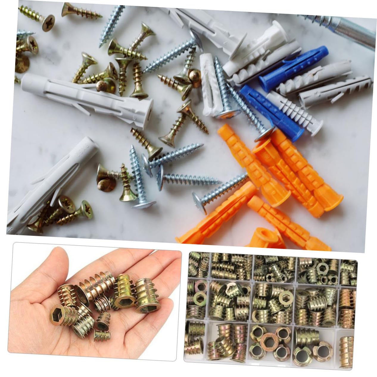 Mobestech 460pcs Threaded Inserts Set M4-M10 Inserts for Wood Furniture Galvanized Socket Nuts Assortment for Home Repair