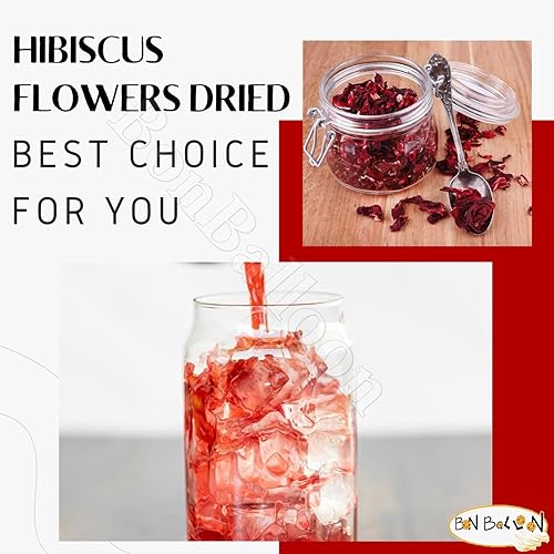 Miniatura 9 de Seco Roselle Hibiscus Egipcio Aswani Té de hierbas sueltas Flores orgánicas Karkade Té saludable - Vitaminas Rico sin cafeína - Té caliente y helado