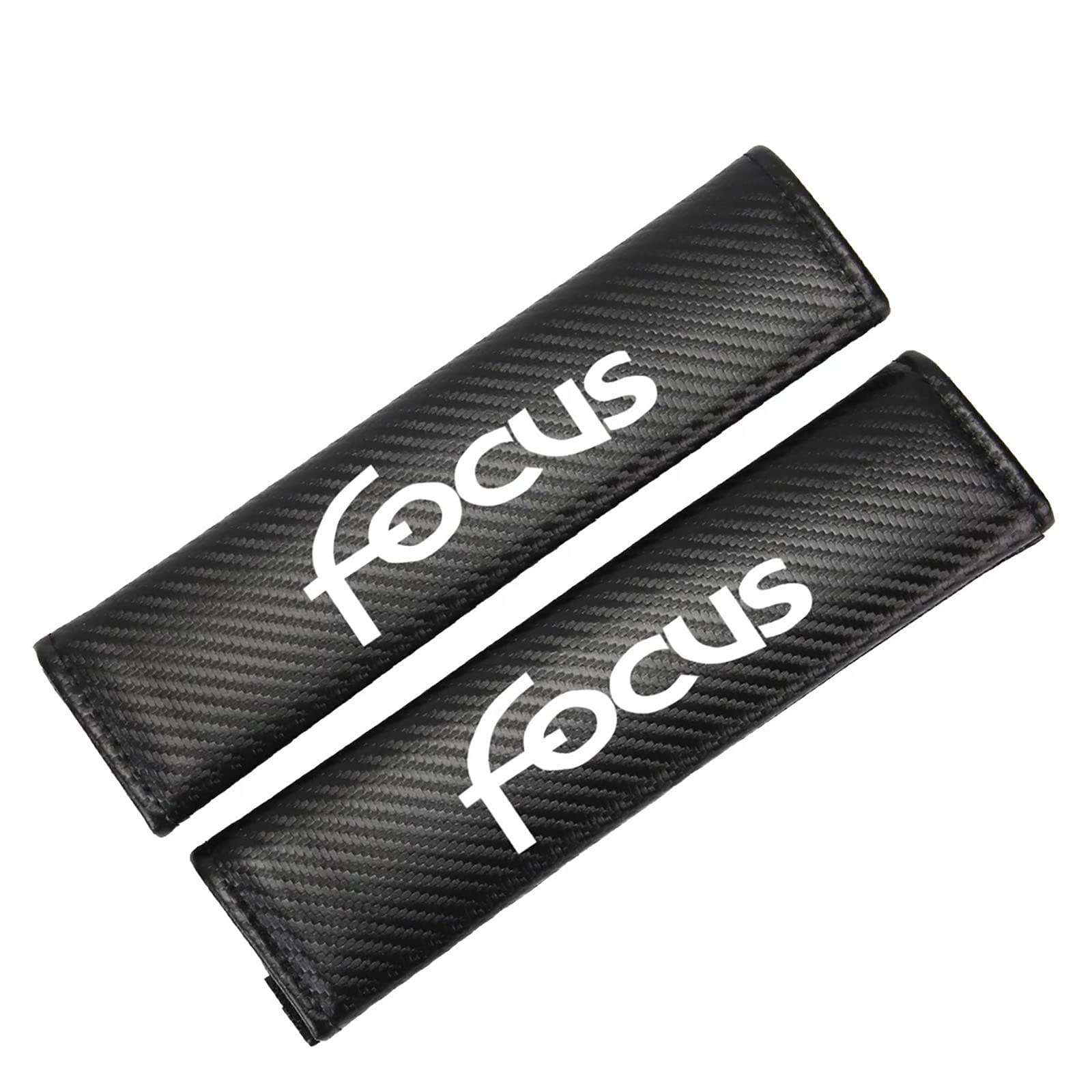 Eagleg Women's Black 2 Pcs Car Seat Belt Pads Shoulder Protection Covers For Fo-Rd Focus Interior Styling Accessories, Carbon Fibre Comfort Seatbelt Padding,