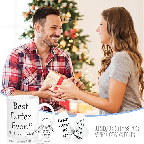 Miniatura 3 de Taza de café para papá, regalo de hijas, hijos, regalos de cumpleaños de Navidad para marido, regalo divertido para papá del mundo, juego de regalo