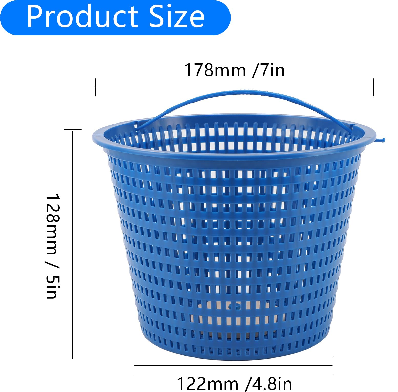 Cestello per Skimmer per Piscina, Cestello per Skimmer da Terra, Cestello di Ricambio per Filtro Piscina, Cestello per Filtro per Piscina con Manico, Cestello per Skimmer Rotondo