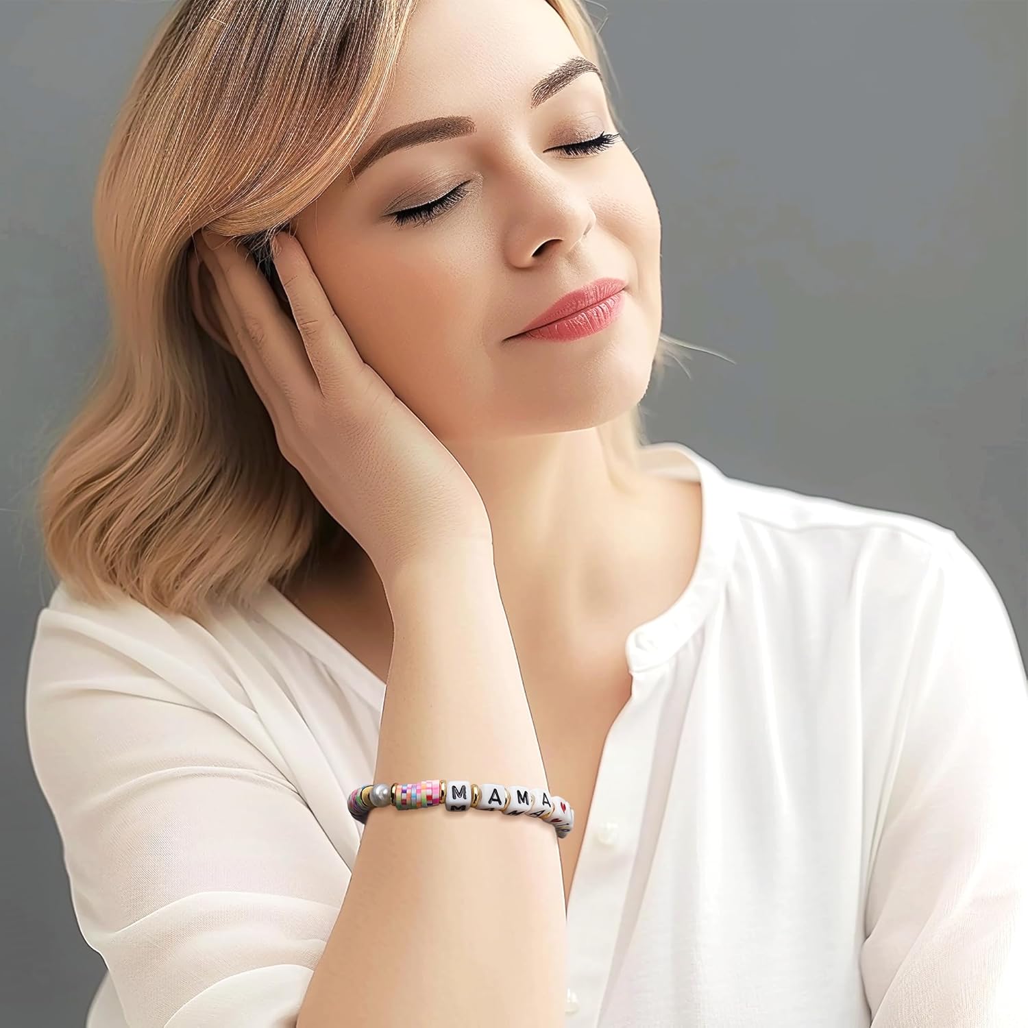 Colorful Beaded Stretch Bracelets for Women Stackable Beads Bracelet Mother’s Day Jewelry - Image 2