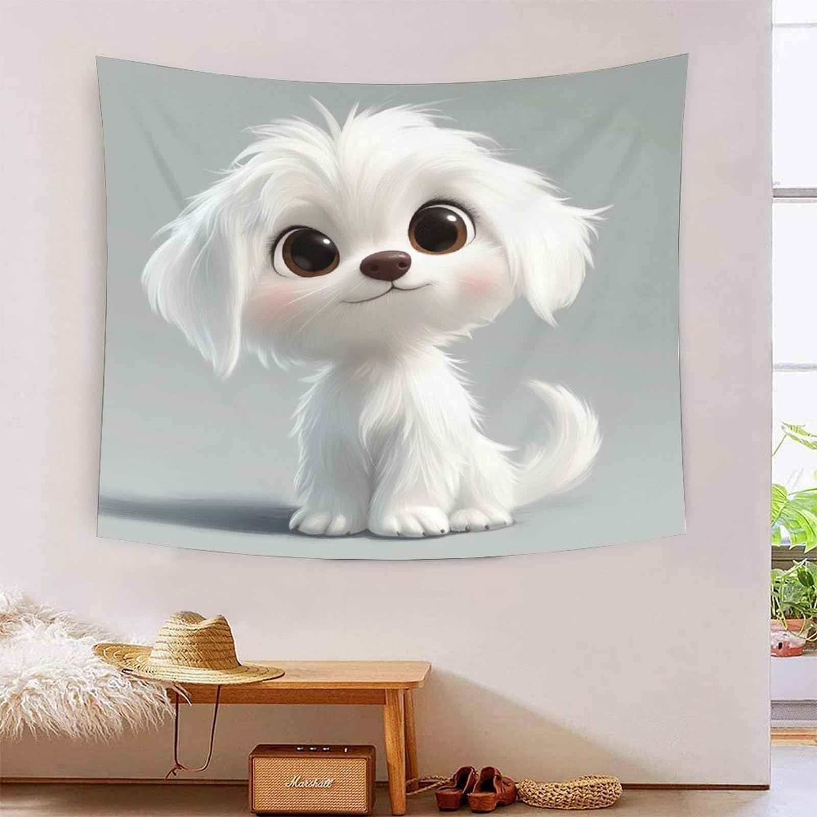 Couverture murale caniche 3D en polyester doux isolant visuel pour dortoir