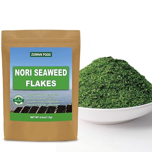 Miniatura 2 de Copos de algas nori crudas de primera calidad, copos de Nori secos naturales, 4.0 onzas (3.99 oz), sin OMG, sin aditivos