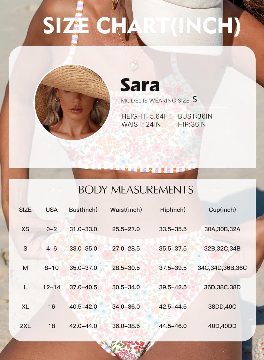 Herseas Women's Floral Print Bikini Sets Two Piece Swim Suits 2026 High Waisted Scoop Bathing Suits - Image 6