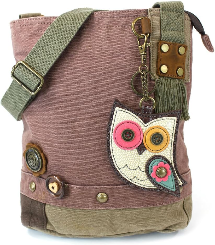 CHALA Handbags Patch Crossbody Messenger Bags - Mauve (Color Owl)