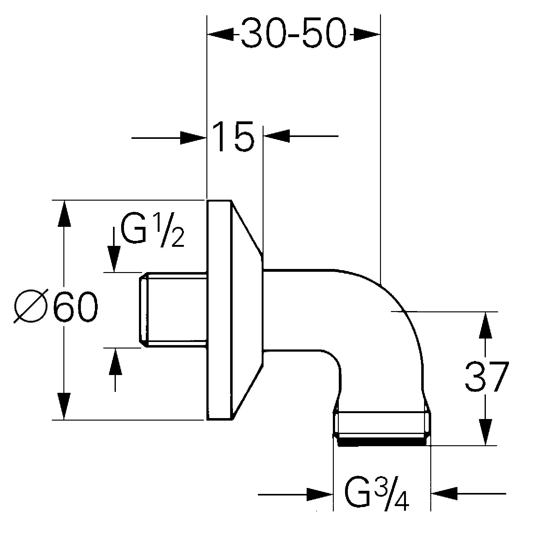 GROHE Anschlusswinkel (langlebig), chrom, 12063000